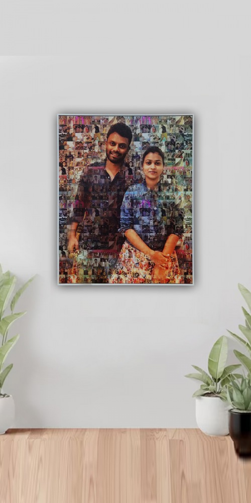 Couple mosaic photo frame