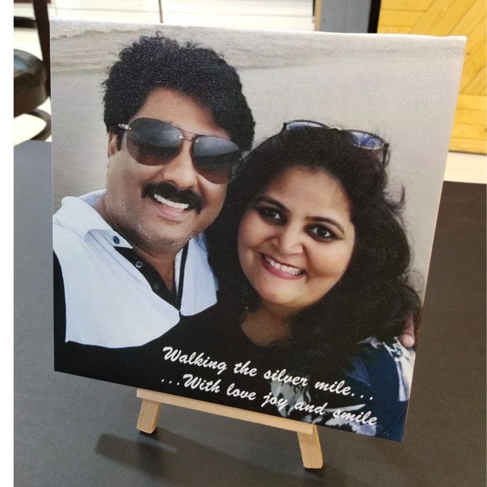 Canvas Easel photo stand for anniversary gifts