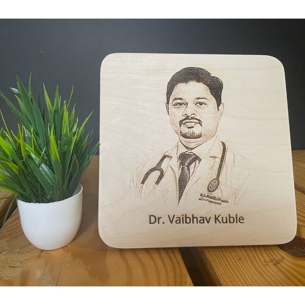Doctors gift - Photo engraving on wood