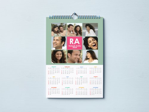 A3 Single Sheet Multiple Photos Calendar